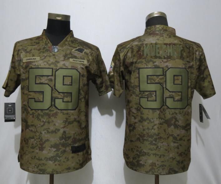 Women Carolina Panthers #59 Kuechly Nike Camo Salute to Service Limited NFL Jersey